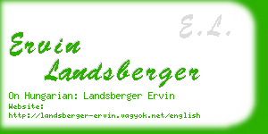 ervin landsberger business card